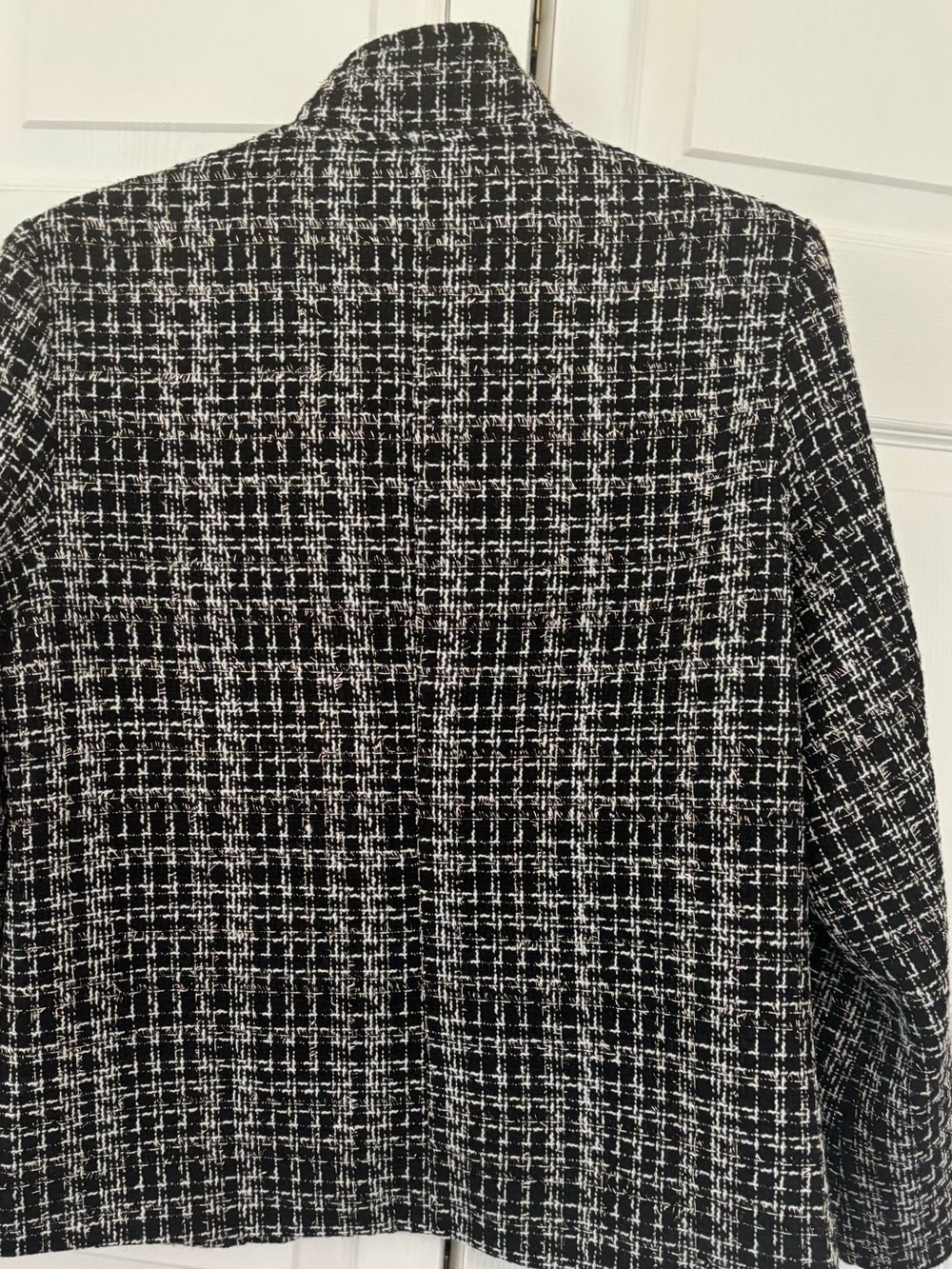 NWT Elleven Black White Tweed Jacket Blazer Career Office Classic Size Large - Picture 2 of 8